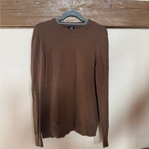H&M Men’s Brown Crewneck Knit Sweater